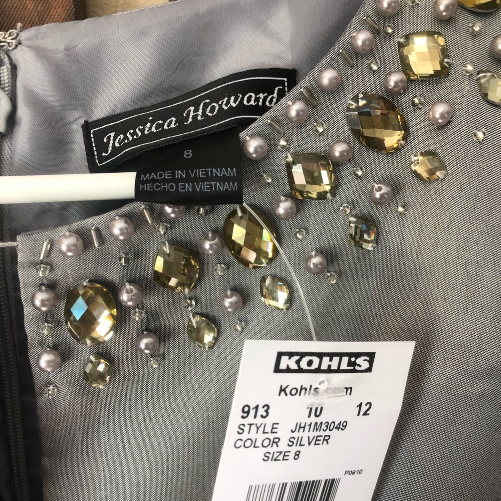 πHost Pickπ NWT Jessica Howard Silver Dress - Picture 4 of 7